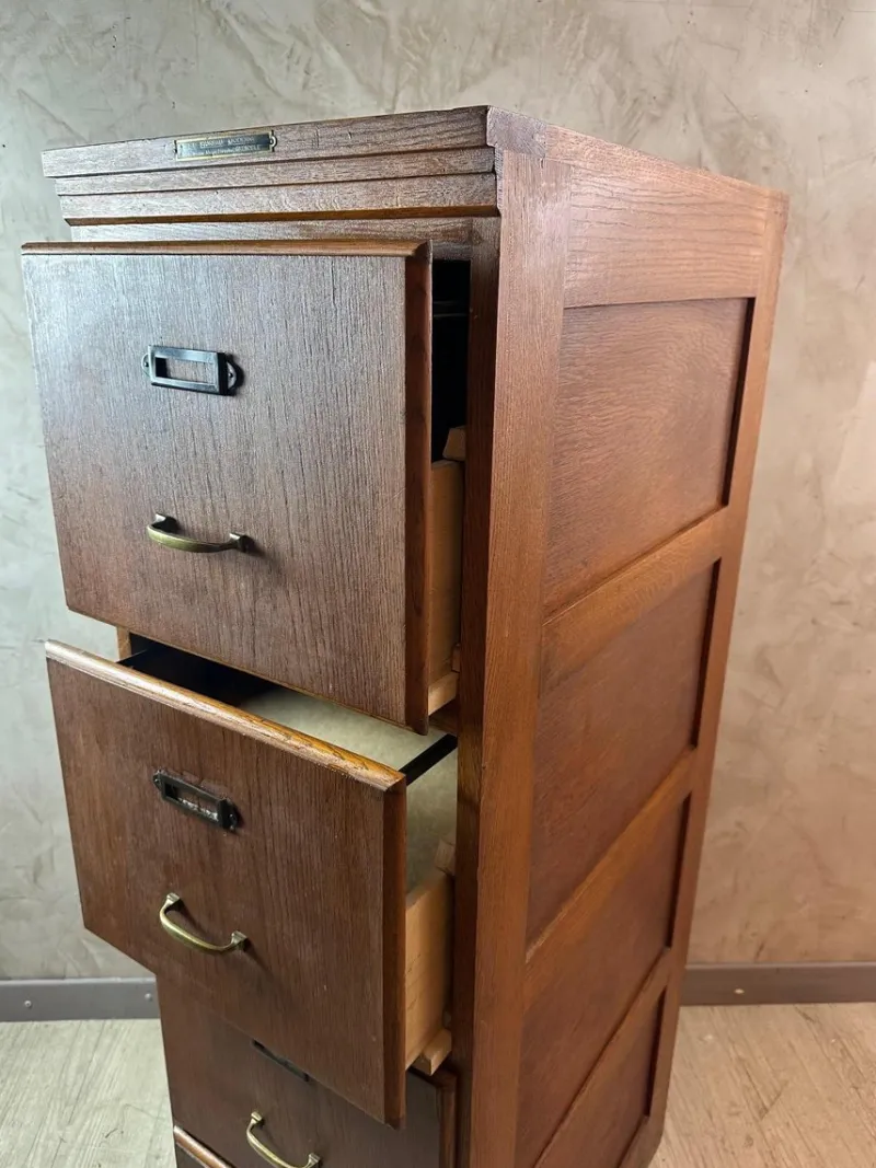 Pamono Oak File Cabinet, 1920> Cabinets & Wardrobes