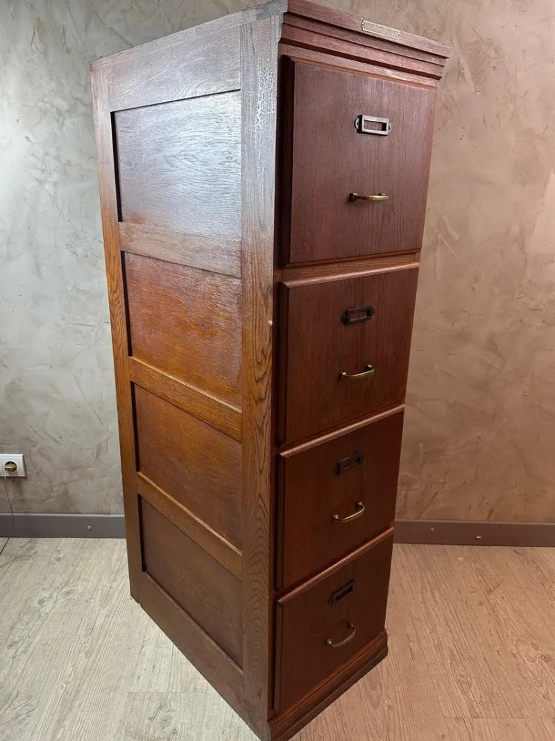Pamono Oak File Cabinet, 1920> Cabinets & Wardrobes