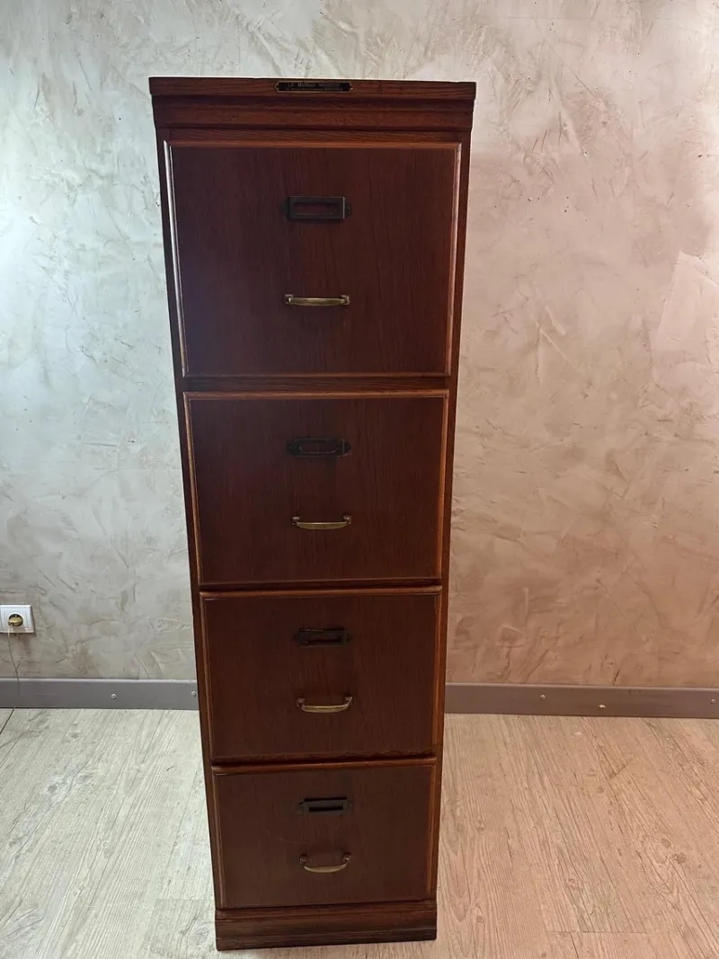 Pamono Oak File Cabinet, 1920> Cabinets & Wardrobes