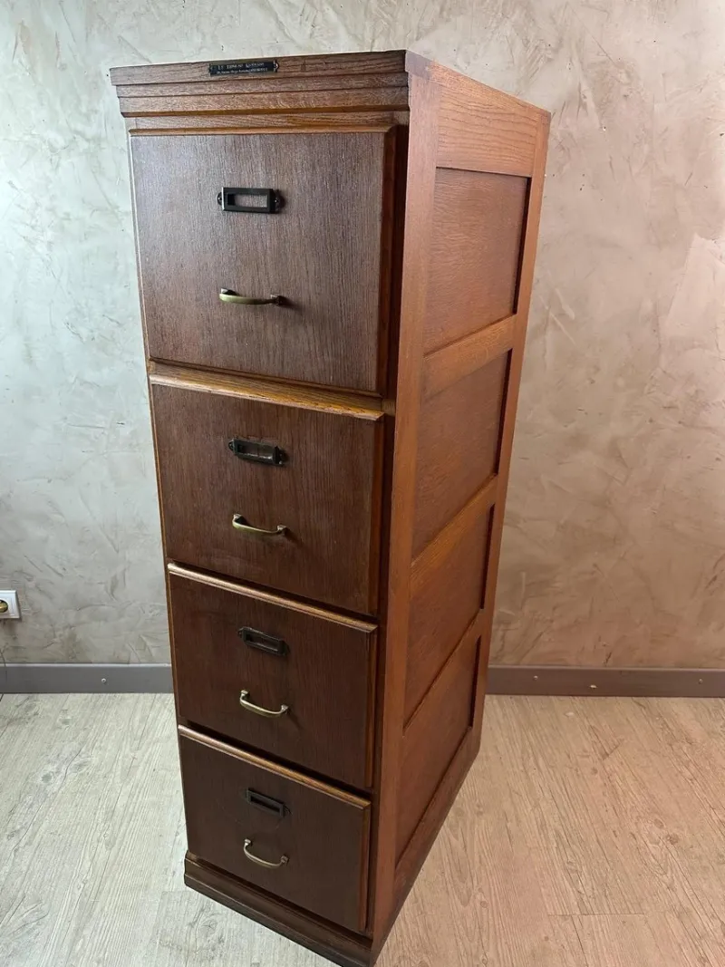 Pamono Oak File Cabinet, 1920> Cabinets & Wardrobes