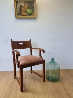 Pamono Oak Office Chair, 1950s><noscript><img width=