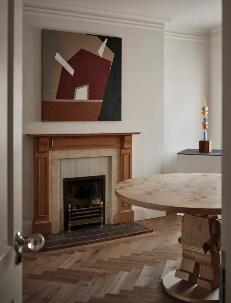 Pamono Oak Round Lego Sculpture Base Dining Table by Interni for SoShiro> Tables