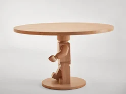 Pamono Oak Round Lego Sculpture Base Dining Table by Interni for SoShiro><noscript><img width=