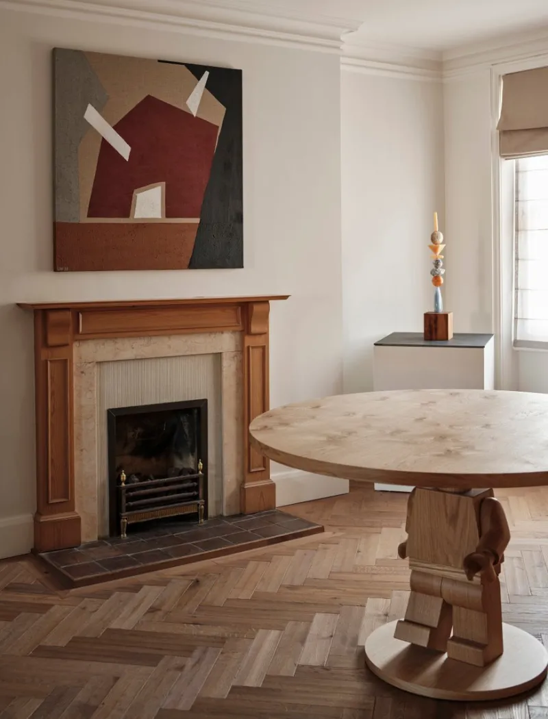 Pamono Oak Round Lego Sculpture Base Dining Table by Interni for SoShiro> Tables