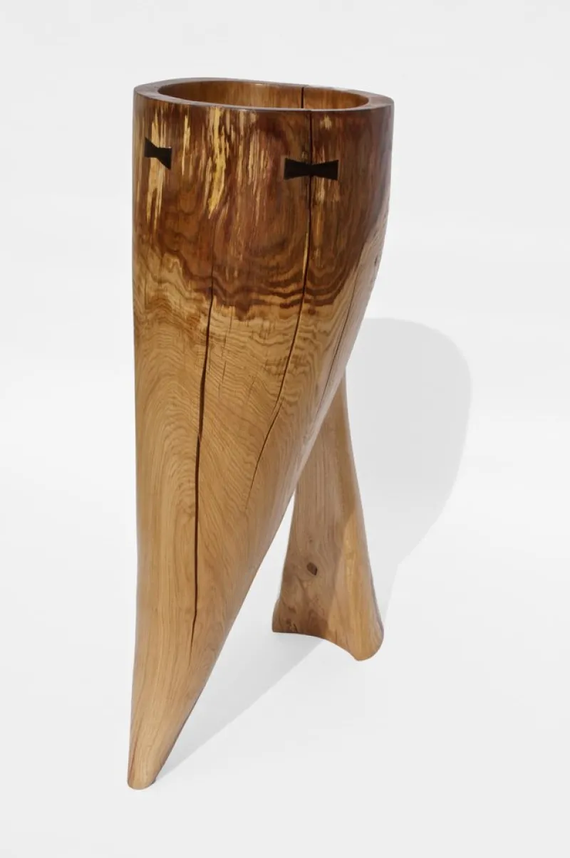 Pamono Oak Sculpture by Jörg Pietschmann> Pedestals And Columns
