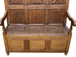 Online Pamono Oak Storage Bench, 19th Century