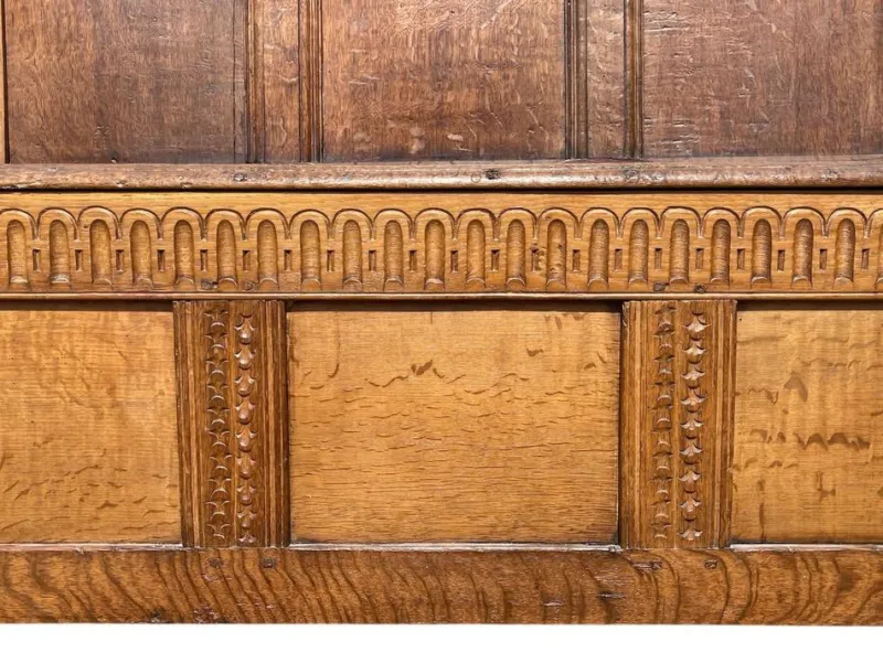Online Pamono Oak Storage Bench, 19th Century