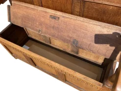 Online Pamono Oak Storage Bench, 19th Century