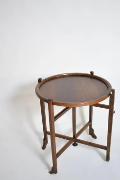 Pamono Oak Travel Game Table, 1910s><noscript><img width=