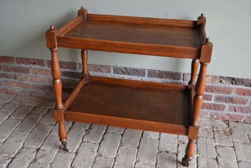 Pamono Oak Wooden Tea Trolley> Serving Bar Carts & Trolleys
