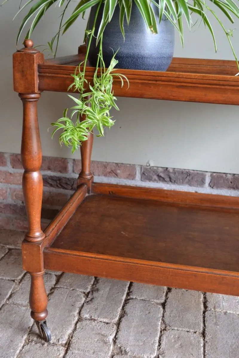 Pamono Oak Wooden Tea Trolley> Serving Bar Carts & Trolleys