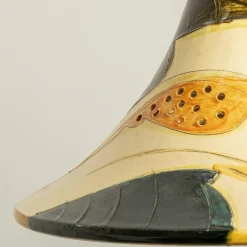 Pamono Ochre Ceramic Cone Pendants, Denmark, 1970, Set of 2><noscript><img width=