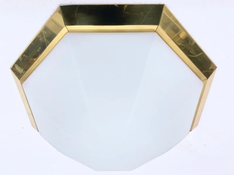 Pamono Octagonal Ceiling Lamp from Glashütte Limburg, 1970s> Ceiling Lights