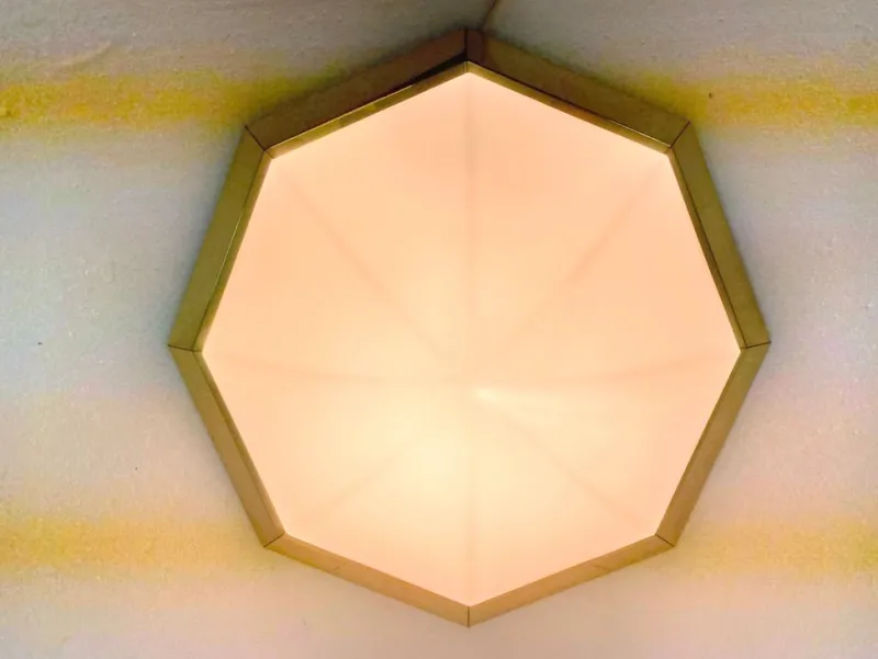 Pamono Octagonal Ceiling Lamp from Glashütte Limburg, 1970s> Ceiling Lights