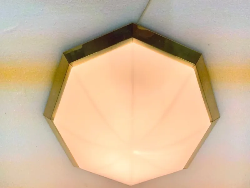Pamono Octagonal Ceiling Lamp from Glashütte Limburg, 1970s> Ceiling Lights