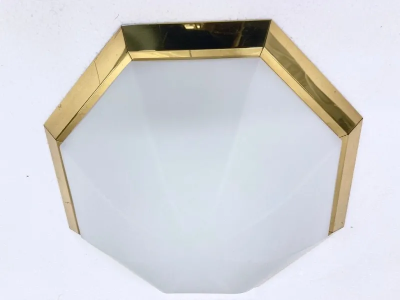 Pamono Octagonal Ceiling Lamp from Glashütte Limburg, 1970s> Ceiling Lights