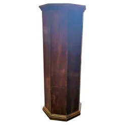 Pamono Octagonal Column in Walnut, 1920s><noscript><img width=