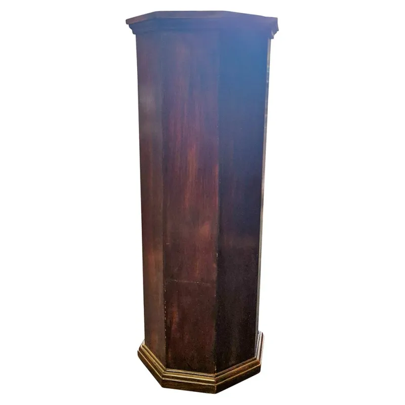 Pamono Octagonal Column in Walnut, 1920s> Pedestals And Columns