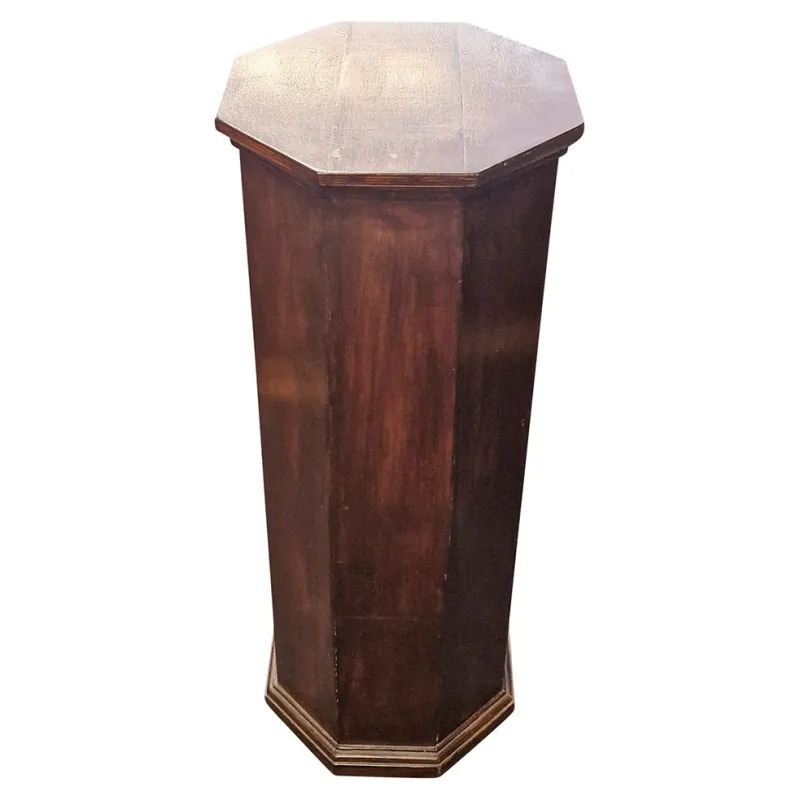 Pamono Octagonal Column in Walnut, 1920s> Pedestals And Columns