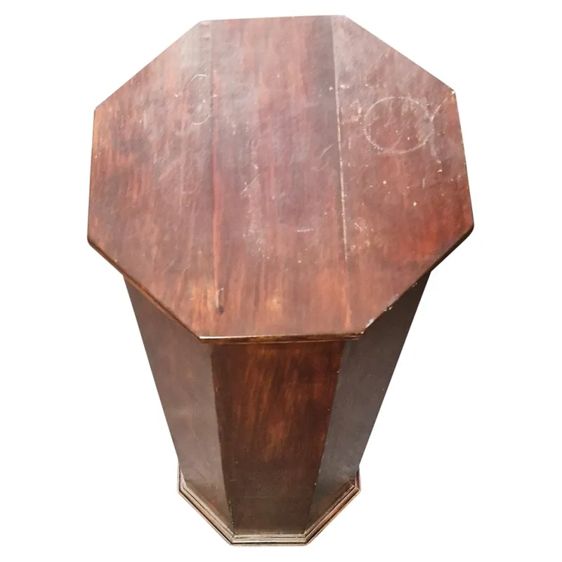 Pamono Octagonal Column in Walnut, 1920s> Pedestals And Columns