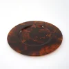 Pamono Octagonal Faux Tortoiseshell Tray with Round Plates attributed to Dior, 1970s, Set of 5> Trays