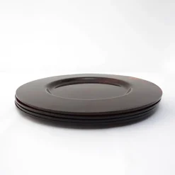 Pamono Octagonal Faux Tortoiseshell Tray with Round Plates attributed to Dior, 1970s, Set of 5><noscript><img width=