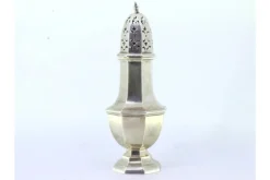 Pamono Octagonal Silver Sprinkler with Knob Lid and Base Grooves> Salt & Pepper Shakers
