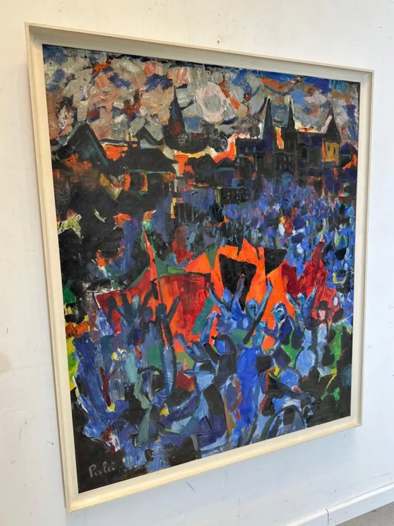 Pamono Octave Pirlet, Abstract Expressionist Composition, Painting