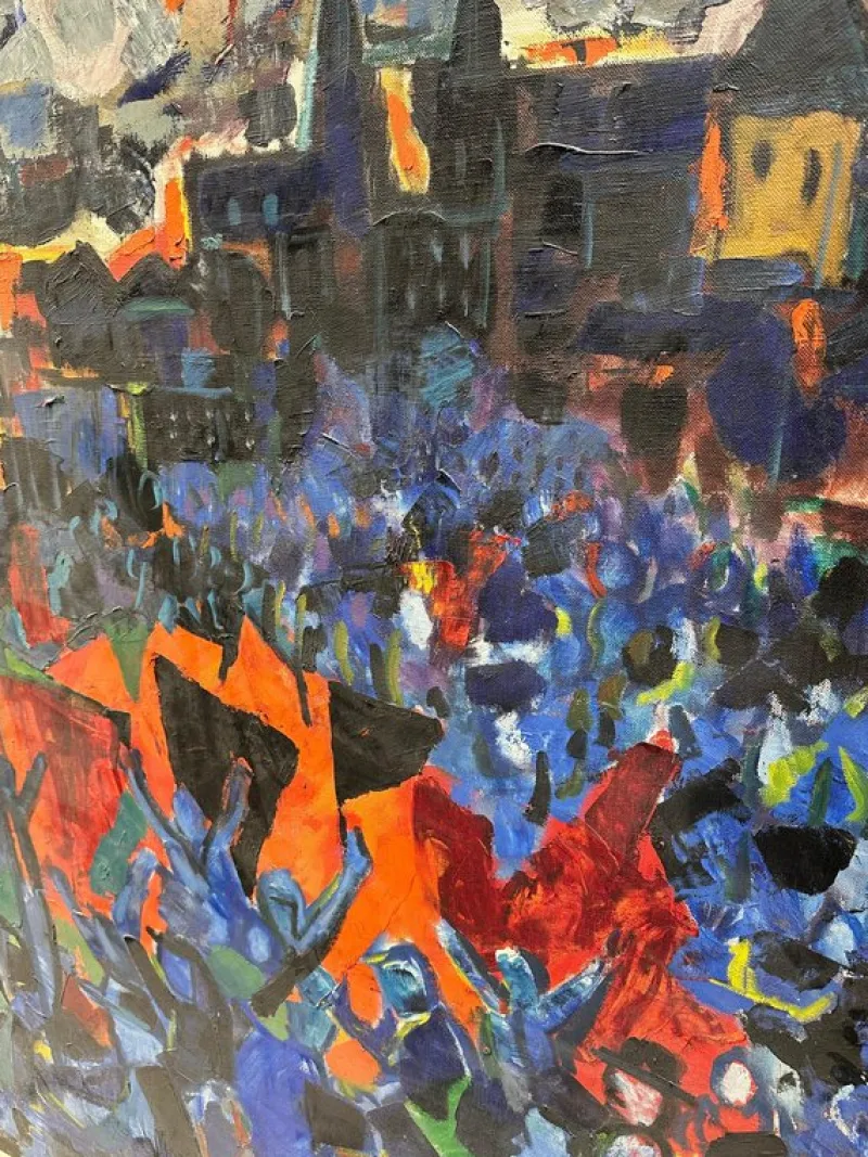 Pamono Octave Pirlet, Abstract Expressionist Composition, Painting
