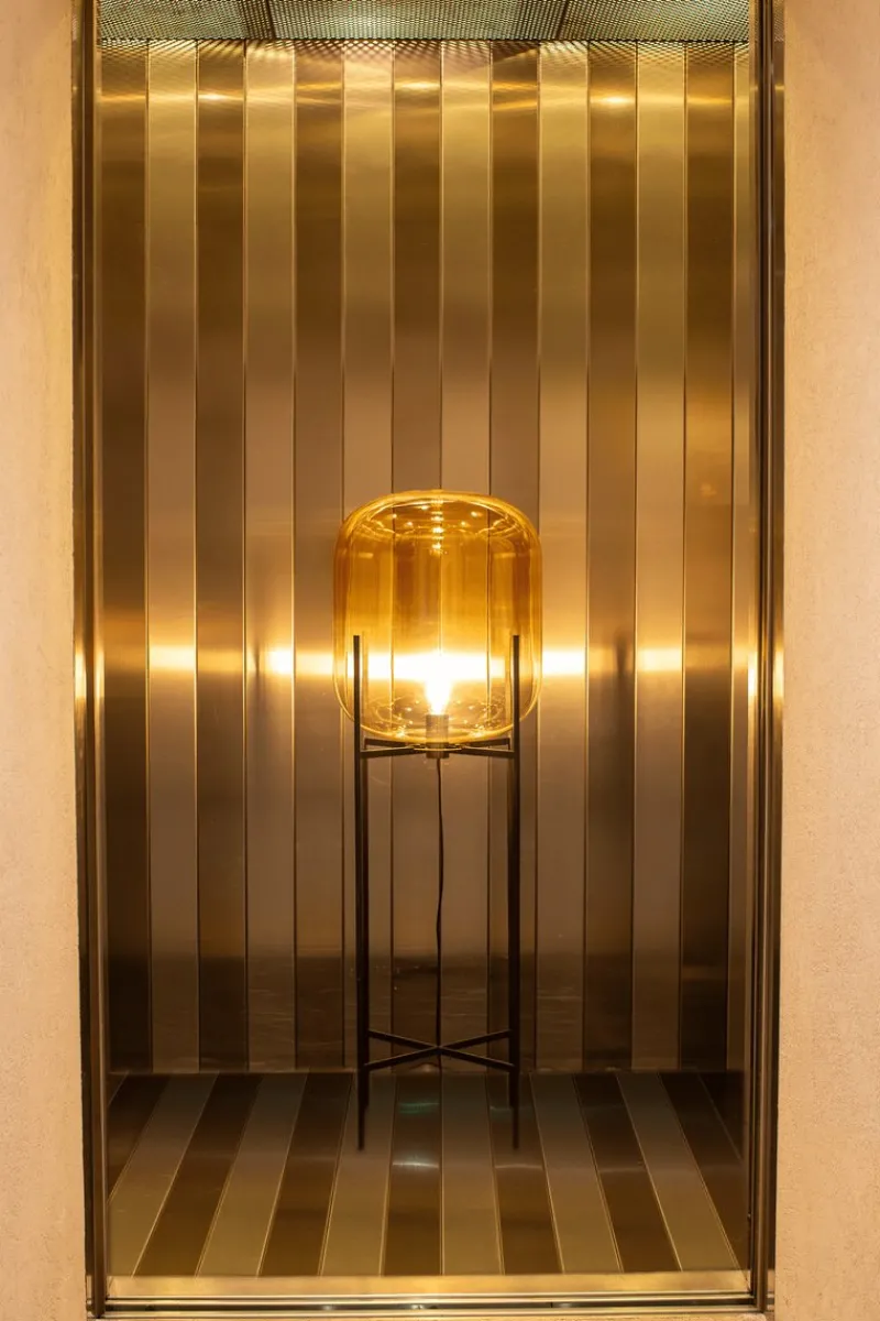 Pamono Oda Big in Amber and Black by Sebastian Herkner for Pulpo> Floor Lamps