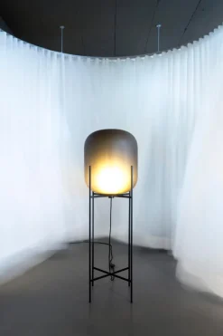 Pamono Oda Big in Smoky Grey Acetato and Black Floor Lamp by Sebastian Herkner for Pulpo> Floor Lamps