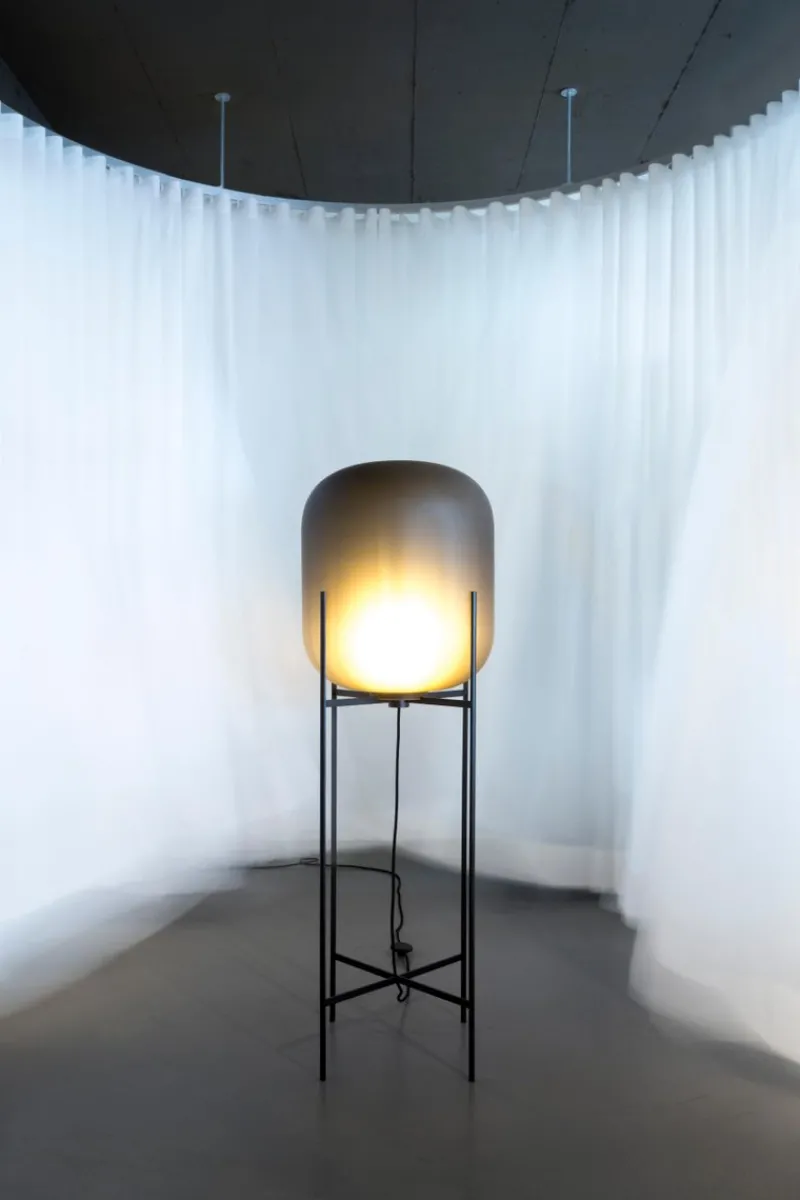 Pamono Oda Big in Smoky Grey Acetato and Black Floor Lamp by Sebastian Herkner for Pulpo> Floor Lamps