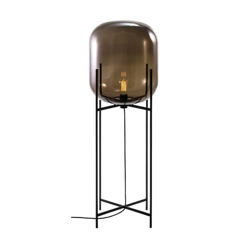 Pamono Oda Big in Smoky Grey and Black Floor Lamp by Sebastian Herkner for Pulpo> Floor Lamps