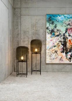 Pamono Oda Big in Smoky Grey and Black Floor Lamp by Sebastian Herkner for Pulpo><noscript><img width=