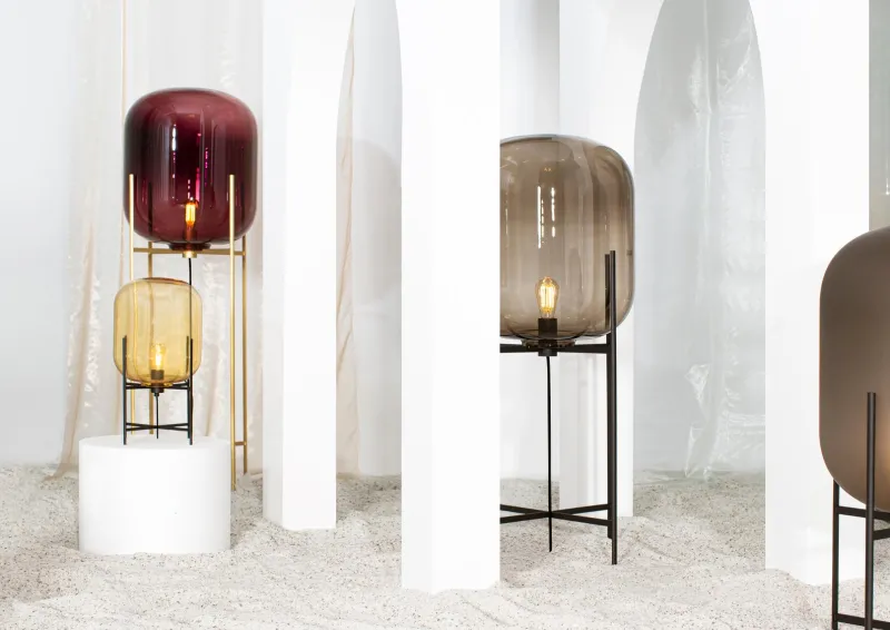 Online Pamono Oda Big Smoky Grey Acetato Black Floor Lamp by Pulpo