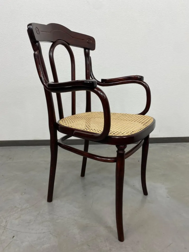 Hot Pamono Office Chair with Rattan Seat from Thonet, 1890s