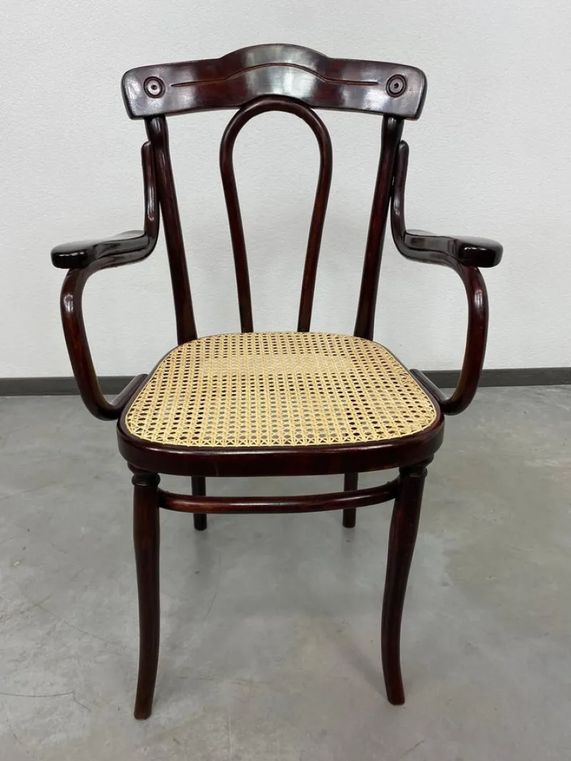Hot Pamono Office Chair with Rattan Seat from Thonet, 1890s
