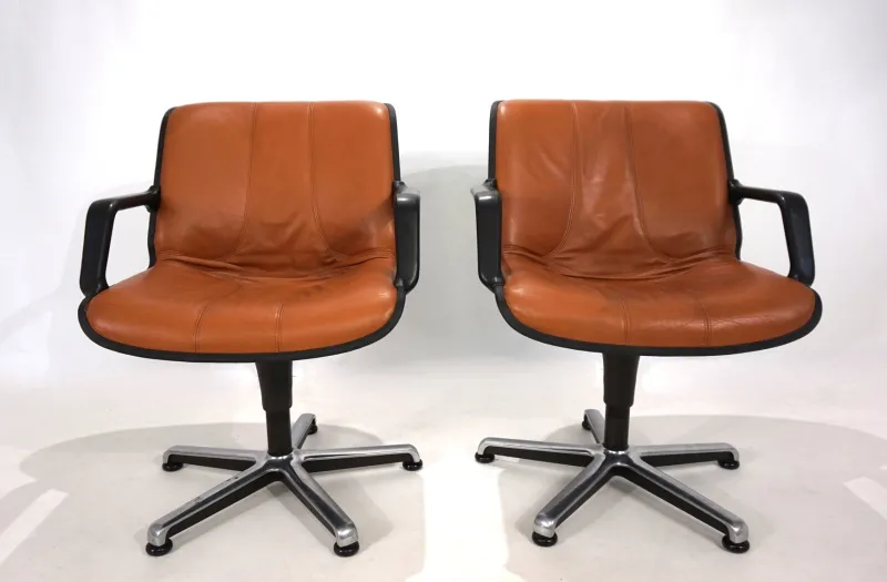 Pamono Office Chairs by Burkhard Vogtherr for Fröscher, 1970s, Set of 2> Office Chairs