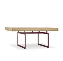 Pamono Office Desk in Walnut and Stainless Steel Frame by Bodil Kjaer for Karakter><noscript><img width=