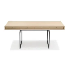 Pamono Office Desk in Walnut and Stainless Steel Frame by Bodil Kjaer for Karakter><noscript><img width=