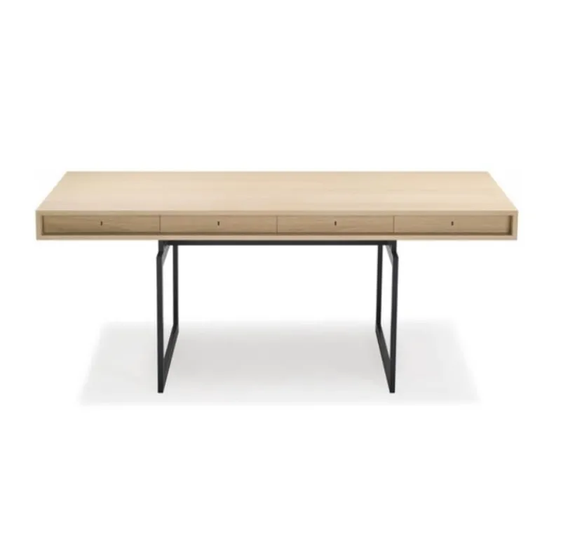Pamono Office Desk in Walnut and Stainless Steel Frame by Bodil Kjaer for Karakter> Tables
