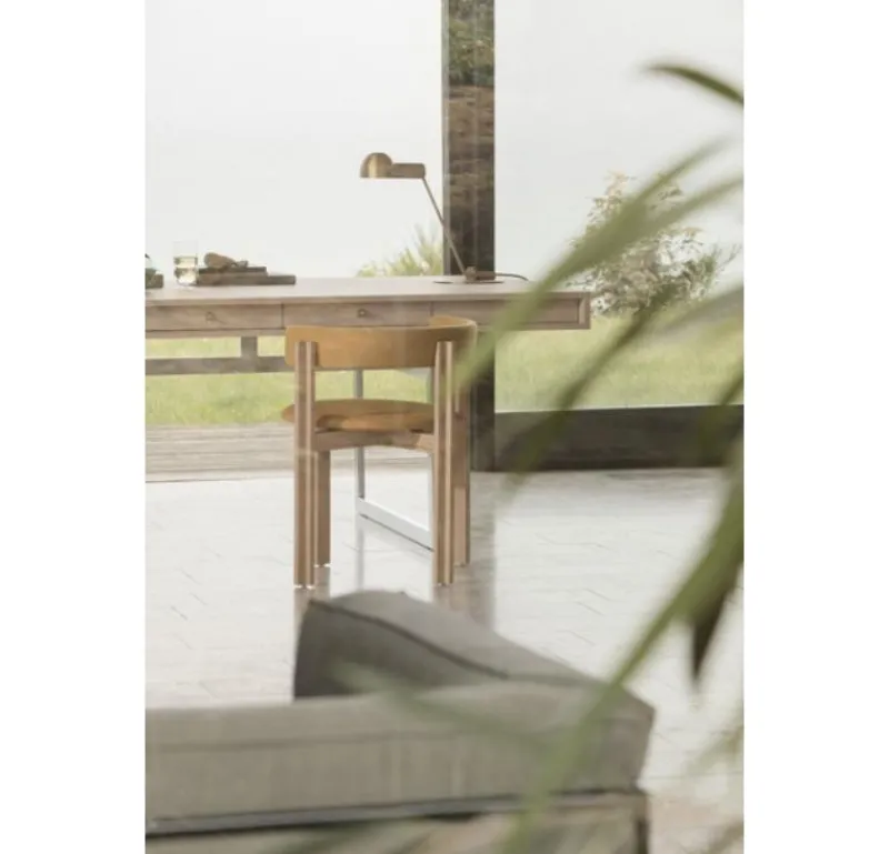 Pamono Office Desk in Walnut and Stainless Steel Frame by Bodil Kjaer for Karakter> Tables