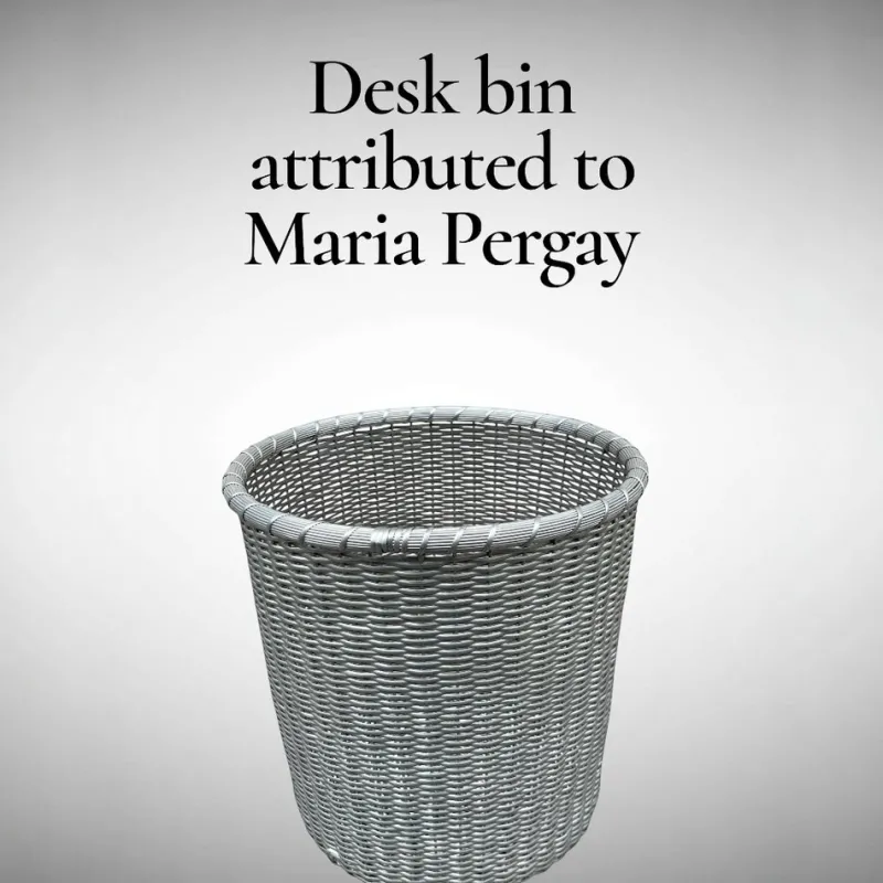 Pamono Office Trash Can attributed to Maria Pergay, 1970s> Trunks Crates & Baskets