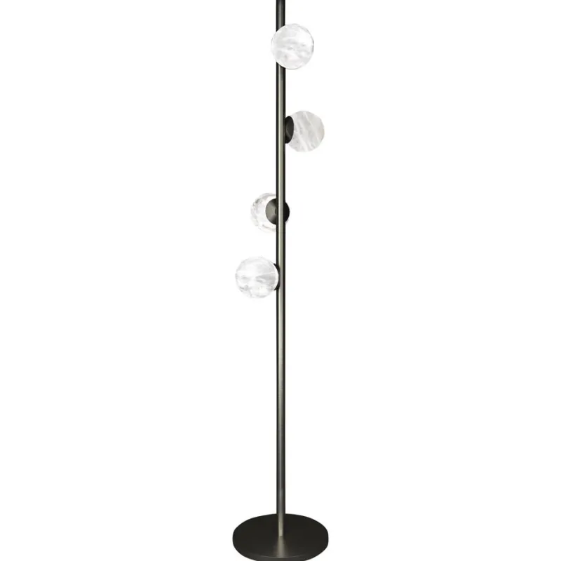 Clearance Pamono Ofione Brushed Black Metal Floor Lamp by Alabastro Italiano