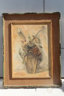 Pamono Oil Painting by T. Rossi, 1940s> Mid-Century