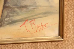 Pamono Oil Painting by T. Rossi, 1940s> Mid-Century
