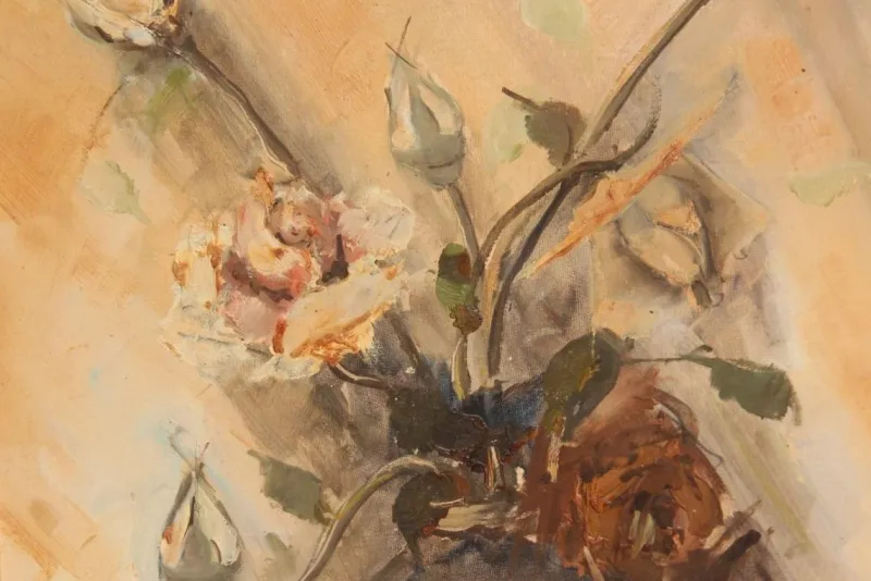 Pamono Oil Painting by T. Rossi, 1940s> Mid-Century