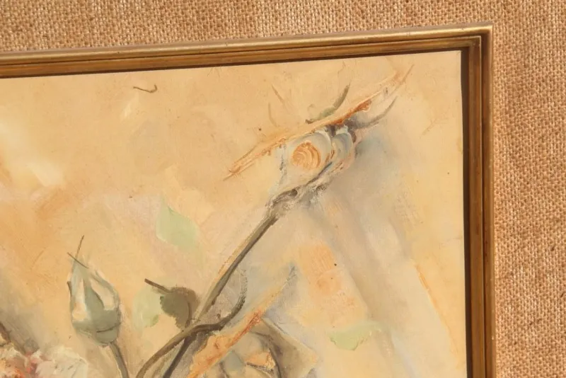 Pamono Oil Painting by T. Rossi, 1940s> Mid-Century