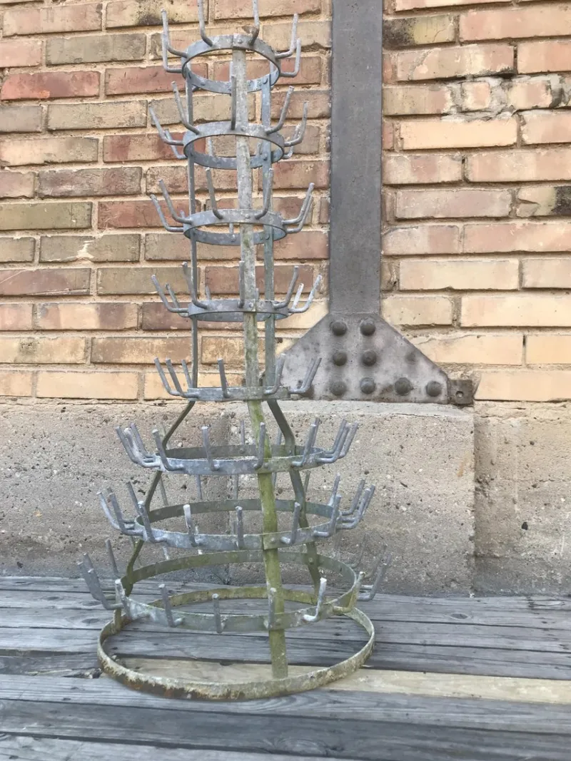 Sale Pamono Old Bottle Dryer in Galvanized Iron, 1930s
