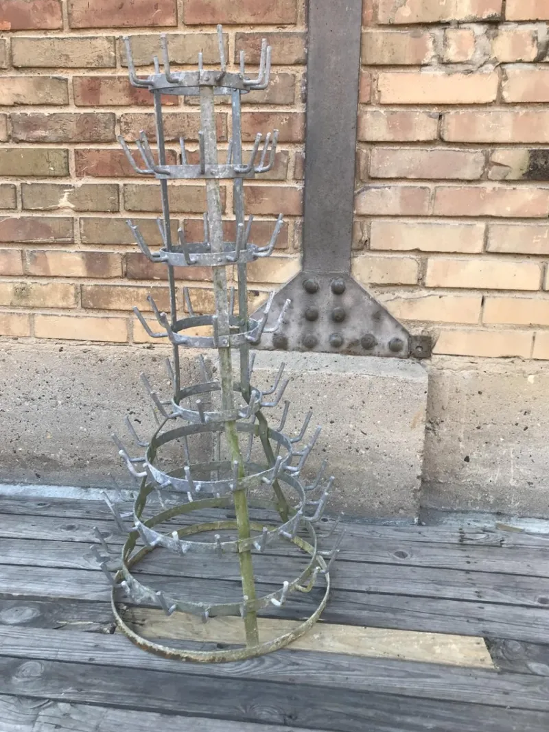 Sale Pamono Old Bottle Dryer in Galvanized Iron, 1930s